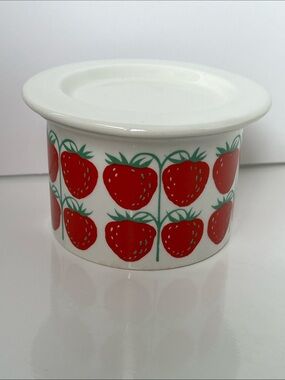 Arabia Finland Pomona Strawberry Jam Jar Bowl Raija Uosikkinen Scandinavian